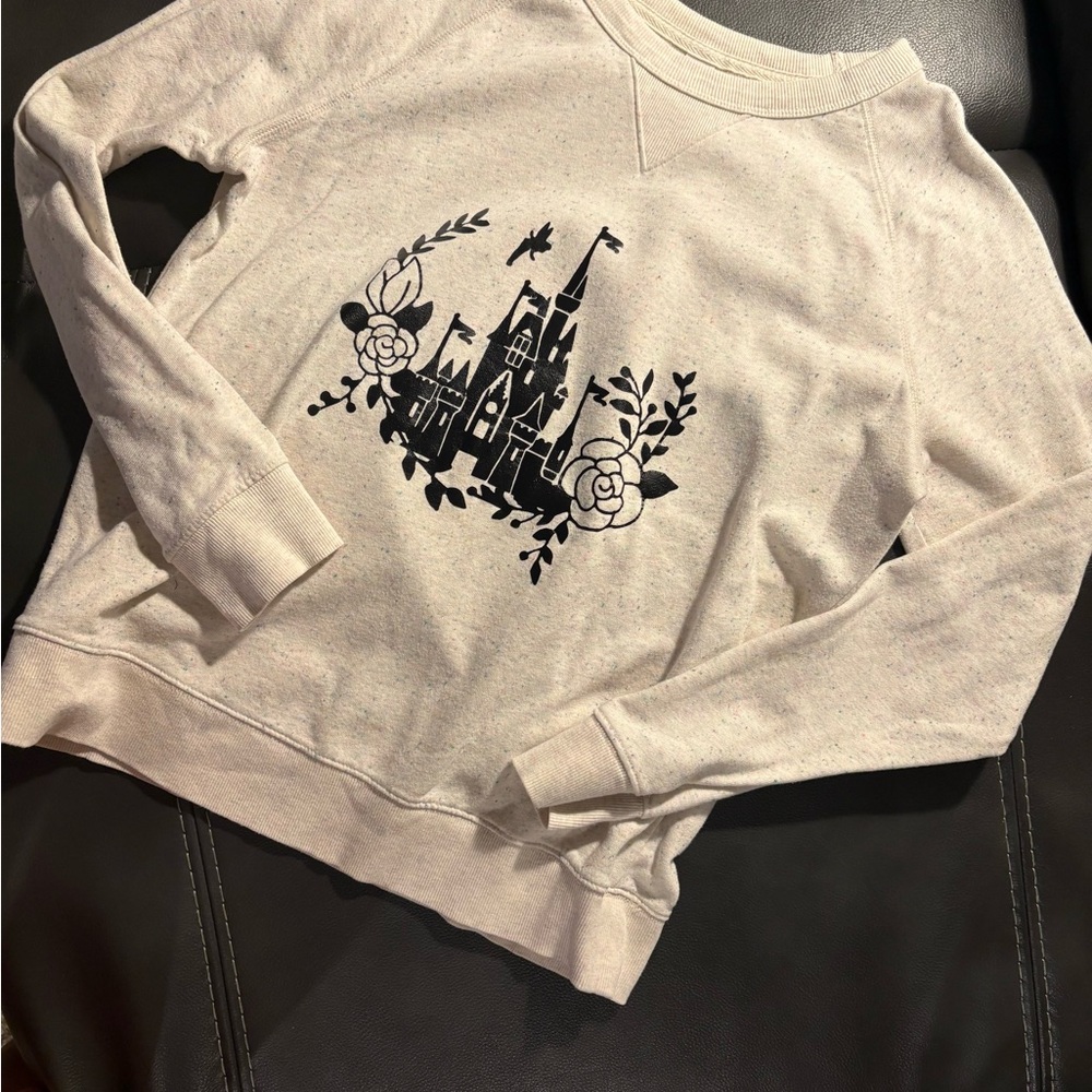 Disney Castle Cream Sweatshirt with Black Graphic